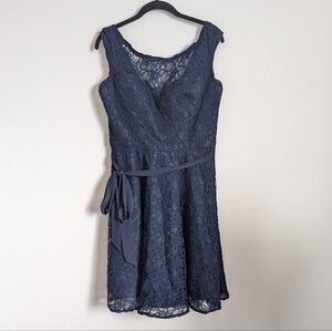 Mori Lee Navy Lace Dress